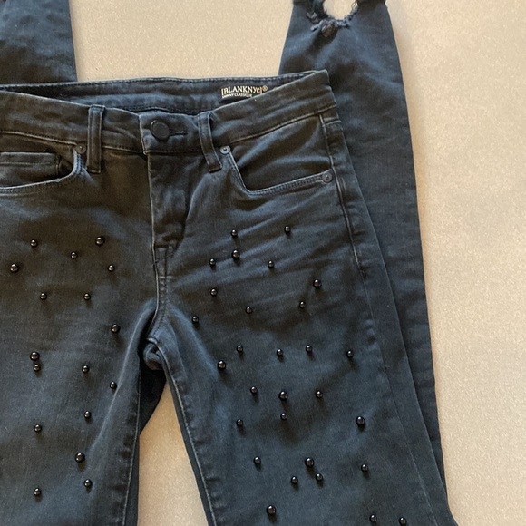 Blank NYC Black Jeans with Pearl Embellishments - Picture 2 of 5